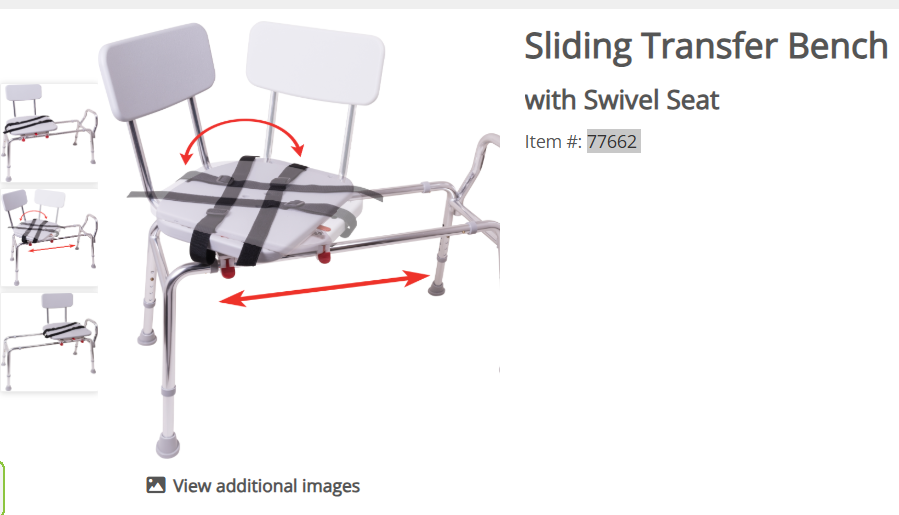 Sliding Transfer Bench with Swivel Seat